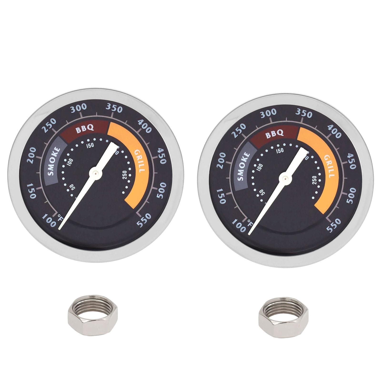 2-Pack Grill Temperature Gauge for Oklahoma Joe's Smokers and Most 13/16-inch Opening Charcoal Grills, BBQ Temp Gauge Stainless Steel Thermometer Replacement for Oklahoma Joe's Smoker 3695528R06