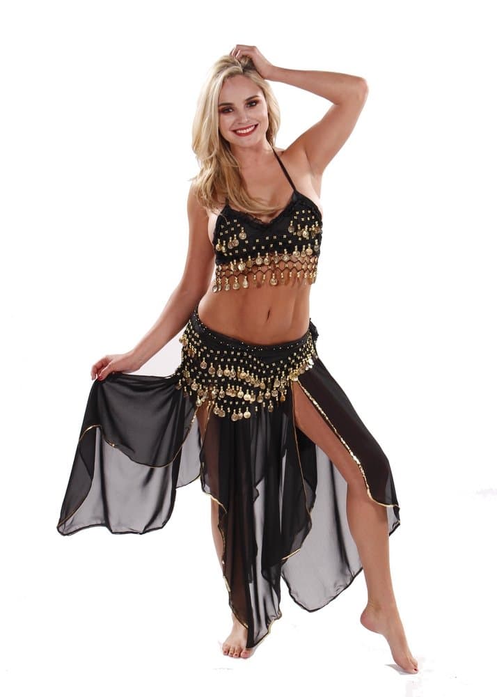 Belly Dancer Costume Set | Chiffon Skirt-Top & Hip Scarf | Passionate Persuasion