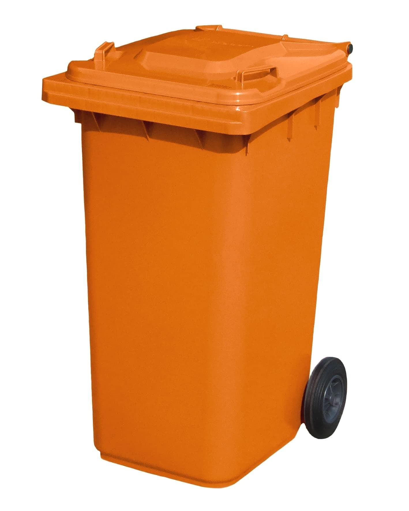 Orange 240 ltr Wheelie Bin - Standard Size Household Wheelie Bin (For Many Councils) - Tough & Durable - For All Your Outdoor Rubbish & Recycling - EN840 Certified & Tested