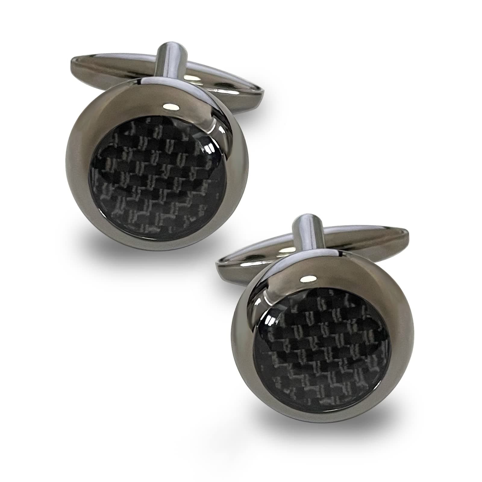 MERIT OCEANBlue Navy and Black Shinny Lattice Carbon Fiber Cuff Clinks for Mens Shirt Slim Fit with Box for Business Wedding Gifts