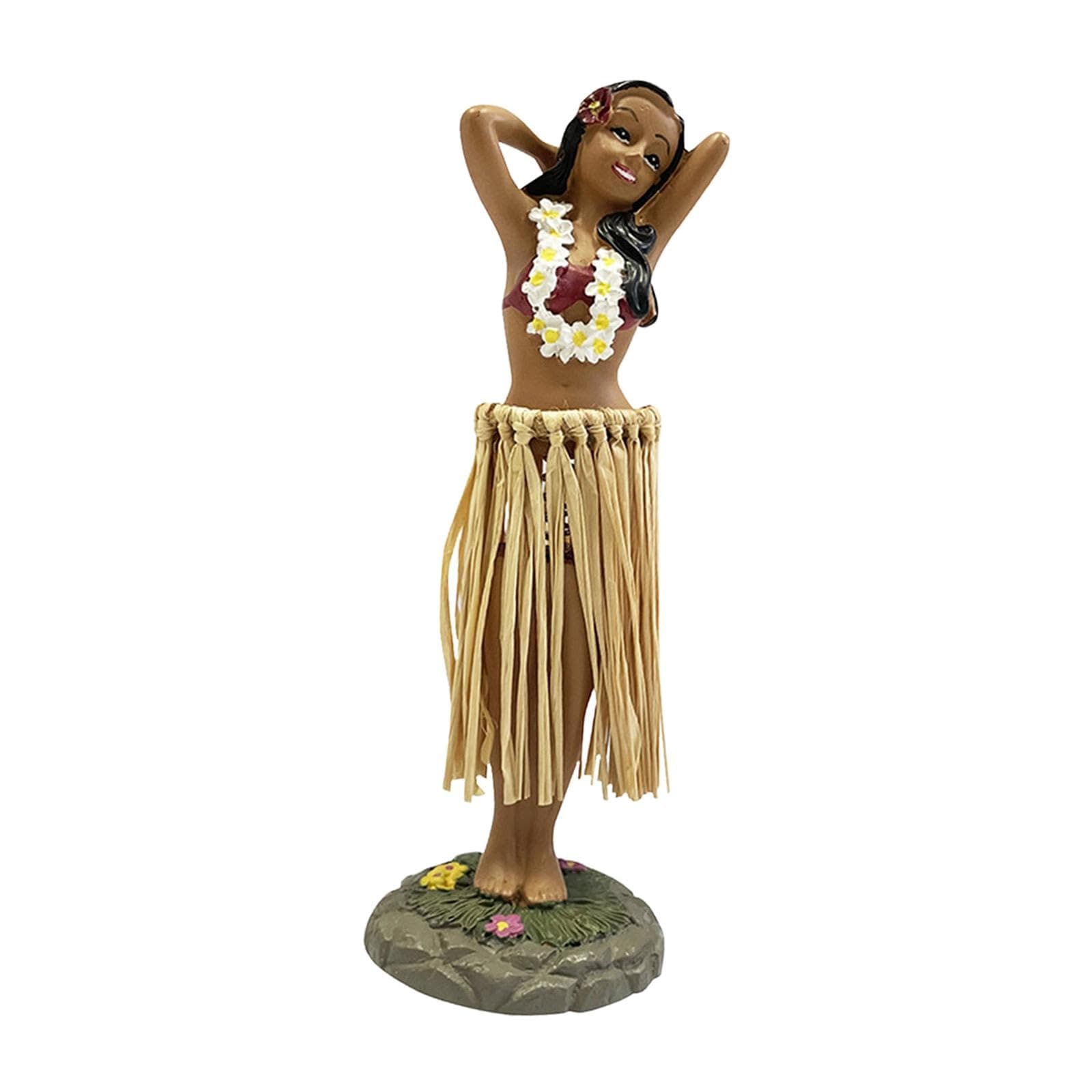 Baoblaze Hawaiian Dancer Car, Mini Hawaiian Dashboard Doll, Hawaii Hula Girl Posing, Hawaiian Dancer Decoration, Hawaiian Dashboard Doll for Dashboard, Style C