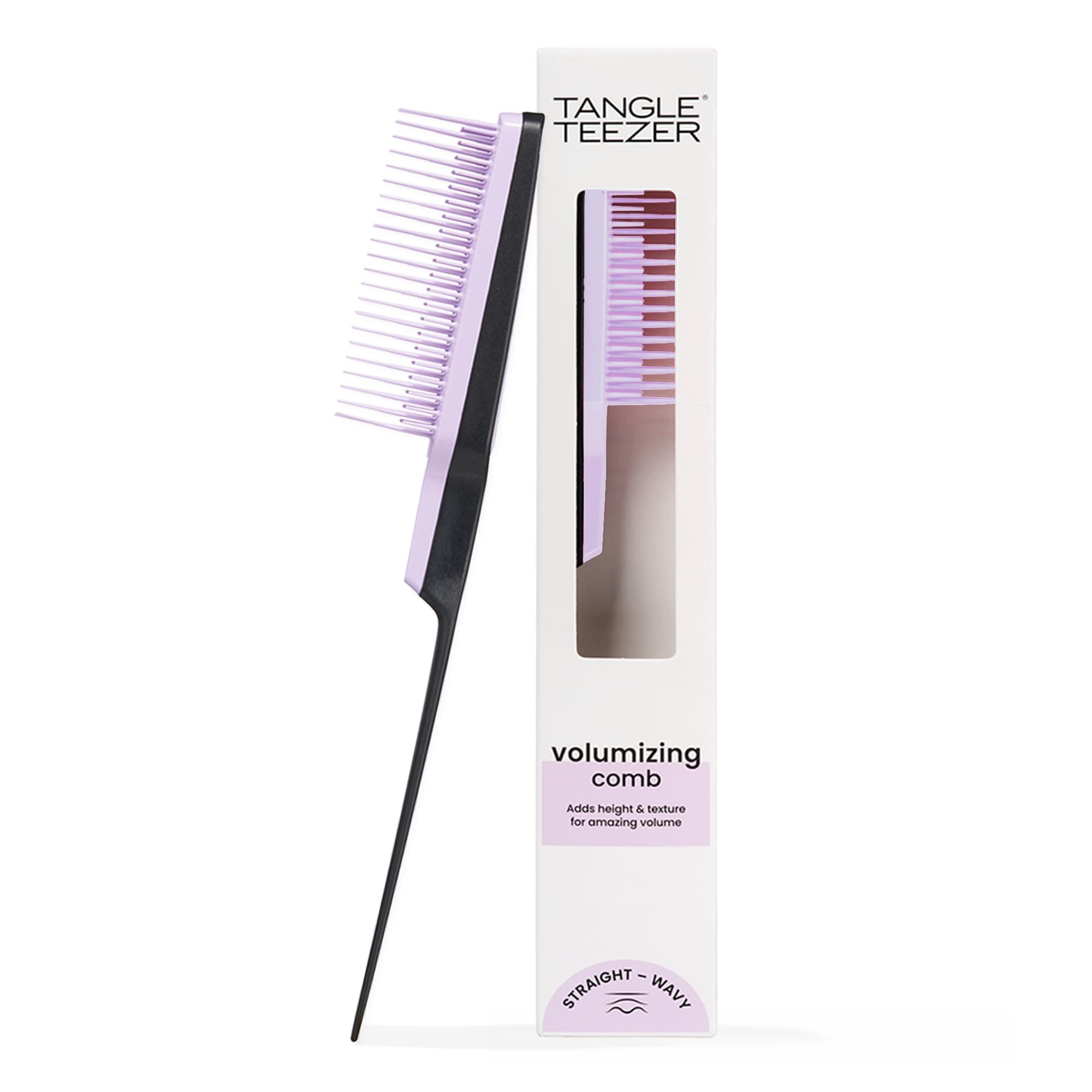The Ultimate Volumizer Hairbrush for All Hair Types - Adds Height, Texture & Volume - Gentle Comb for Back Combing Minimises Damage - Black & Lilac