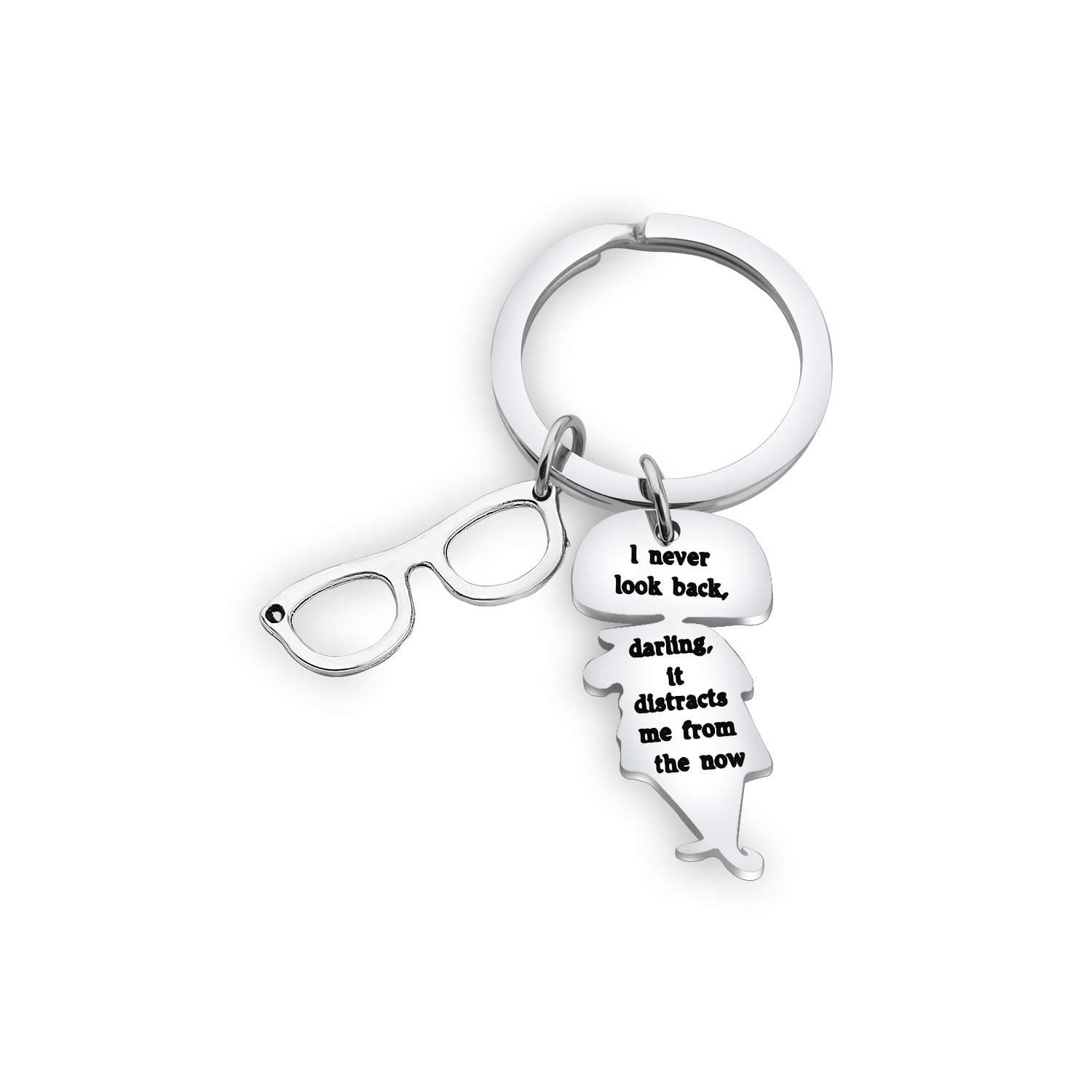 Edna Mode Quote Keychain I Never Look Back Darling it distracts from the now