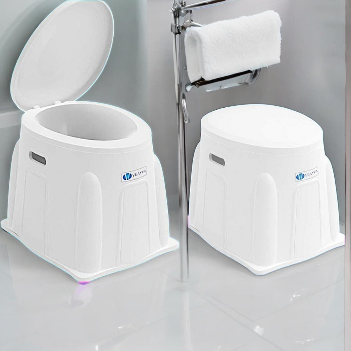 VEAYVA Portable Indian to Western Toilet Convertor | Commode Stool for Patients | Plastic Seat