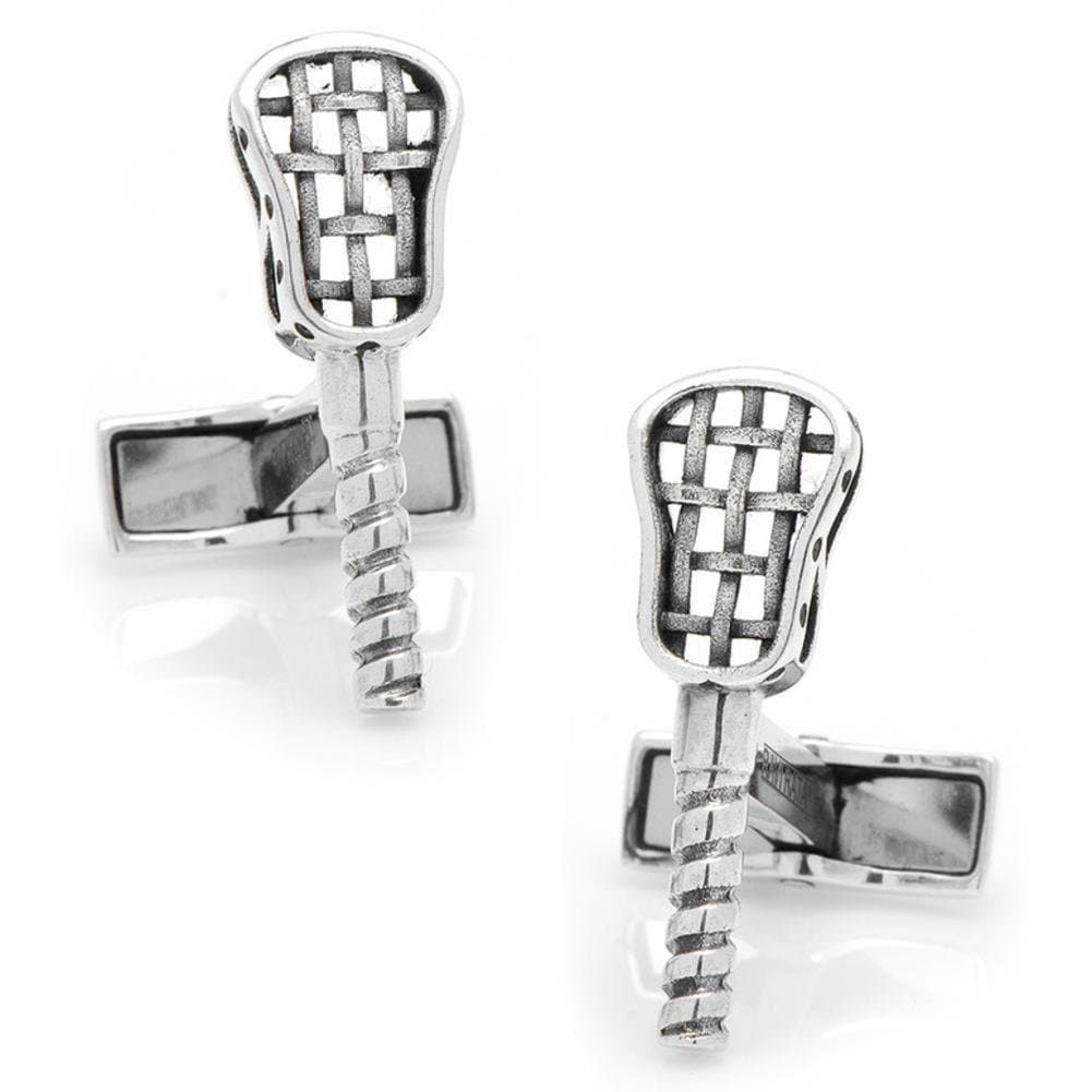 Sterling Lacrosse Stick Cufflinks Novelty 1 x 1in