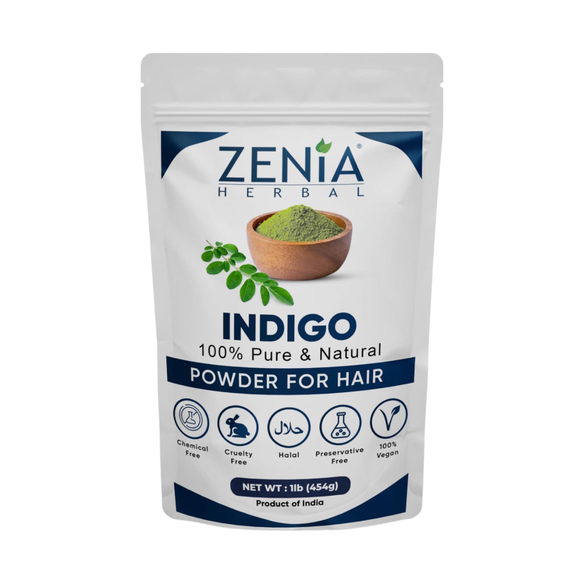 Indigo Powder (Indigofera Tinctoria) | Hair/Beard Dye Color 1lb (454g) | 100% Pure & Natural | No Preservatives