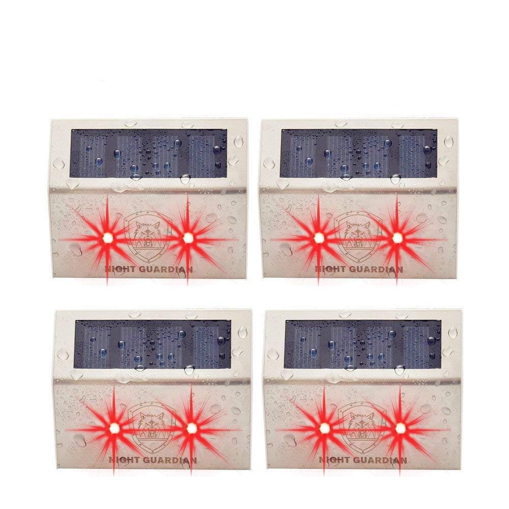 YINGHAO Solar Powered RED LED Predator Deterrent Light/Wild Animals Repellent and Control/Guards Against Nocturnal Wild Animals/Farm Garden Pasture Orchard Corral Chicken Coop Light/ 4 Pack