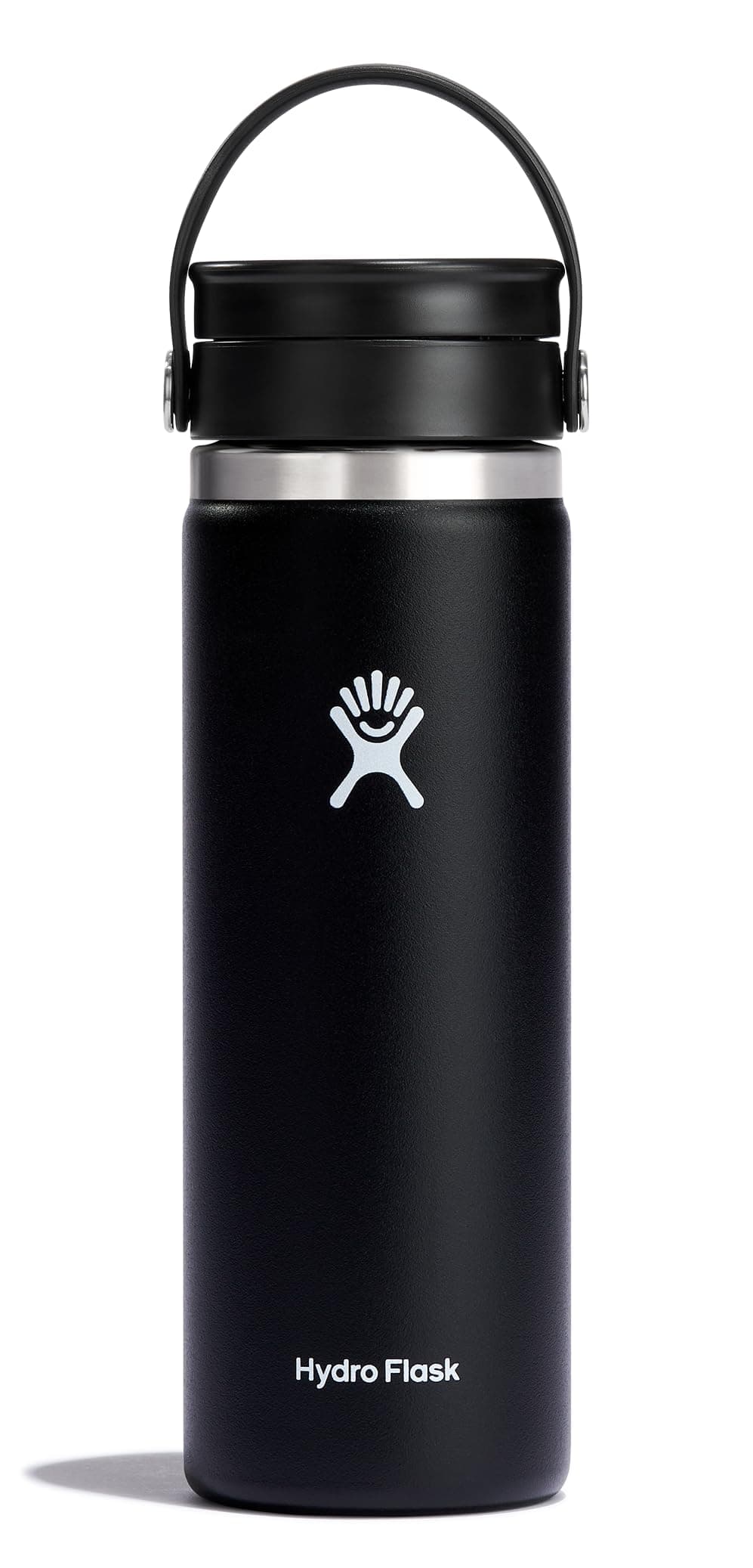 HYDRO FLASK - Coffee Flask 591 ml (20 oz) - Vacuum Insulated Stainless Steel Travel Mug with Leak Proof Flex Sip Lid - Wide Mouth - Black