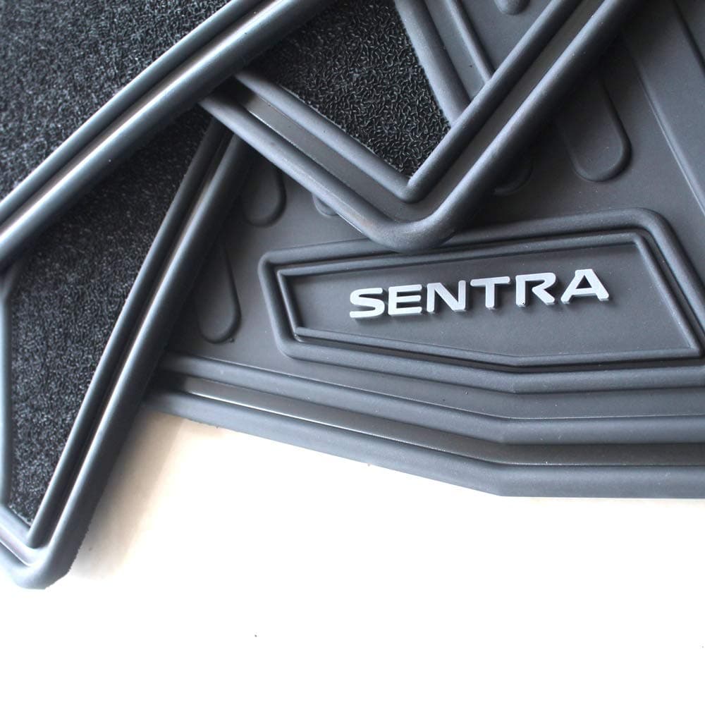 Floor Mats for Nissan Sentra OEM Genuine - All Weather - Heavy Duty - (2014, 2015,2016,2017,2018,2019) Complete Set (Black)