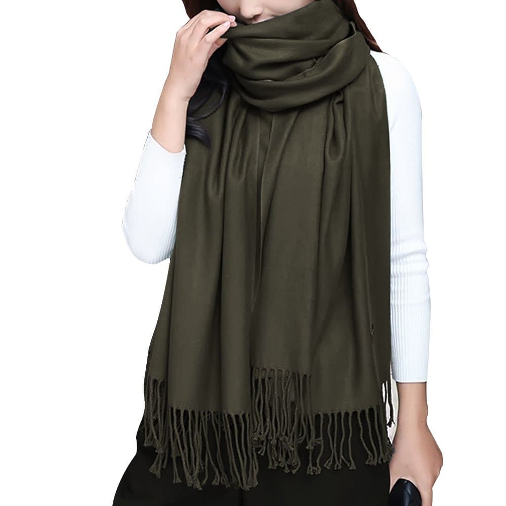 Cashmere Scarves for Men and Women - Soft & Warm 82" × 23" Winter Wool Wrap Shawl