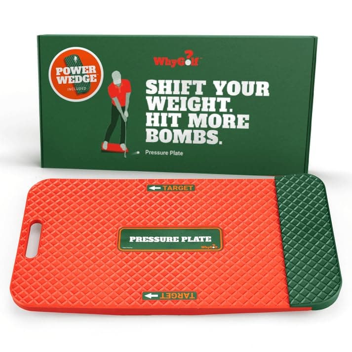 WHYGOLF Swing Trainer Pressure Plate with Power Wedge – Improve Weight Shift, Balance & Accuracy – Golf Training Aid for Increased Power & Control – Teaching Tool for Club Practice & Drills