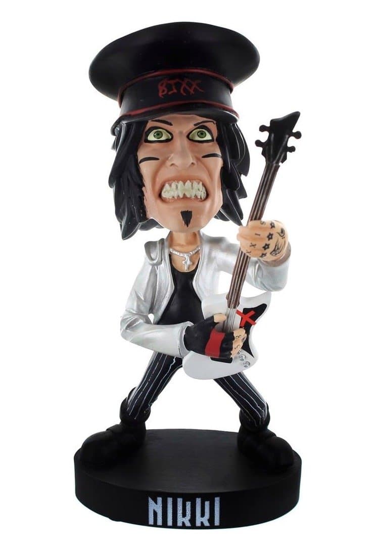 Motley Crue 8.5" Resin Bobblehead Statue: Nikki Sixx with Hat - Toynk Toys Exclusive