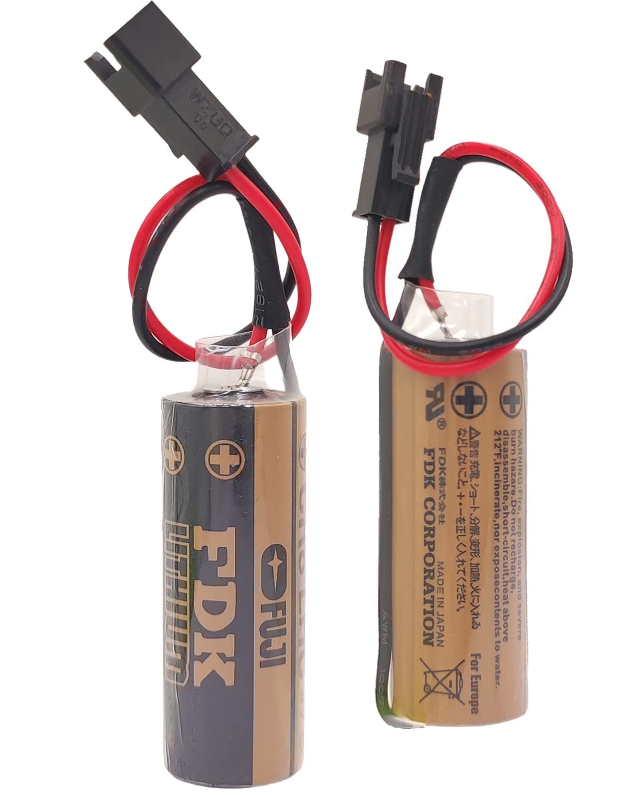 (2 Pieces 3V CR8.LHC CR8-LHC Battery for Fuji FDK CR8•LHC Battery Backup Power Source Batteries with Connector