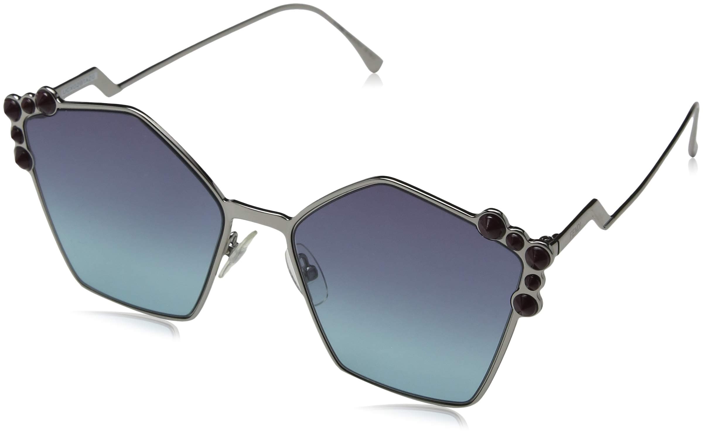 FENDIWomen's FF 0261/S JF 6LB 57 Sunglasses, Ruthenium Blue