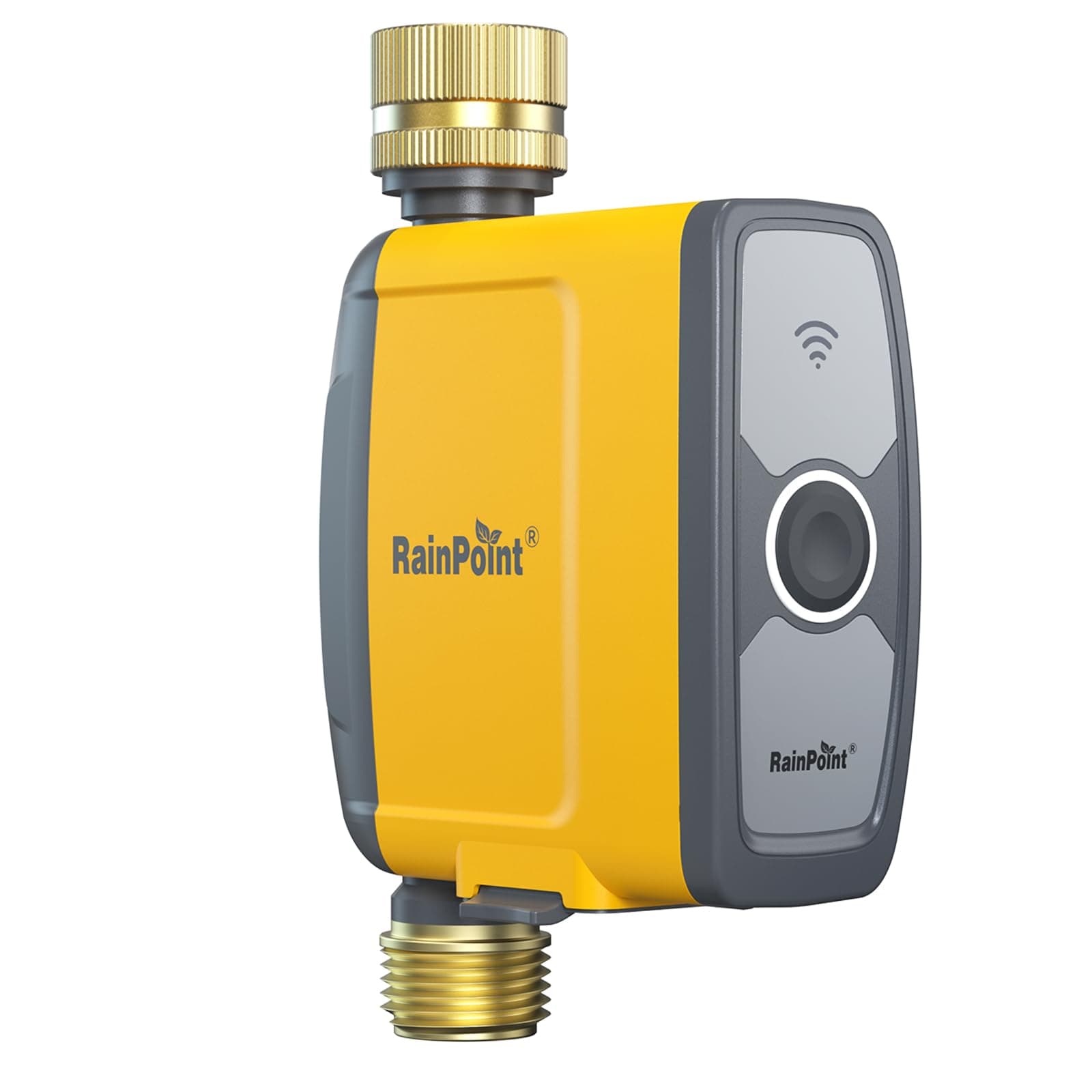 RAINPOINT WiFi Water Timer,Smart Sprinkler Timer Hose Timer,Smart Sprinkler System Valve, APP & Voice Control, Weather-Based Automatic Rain Delay, Brass Inlet & Outlet(No WiFi Hub)