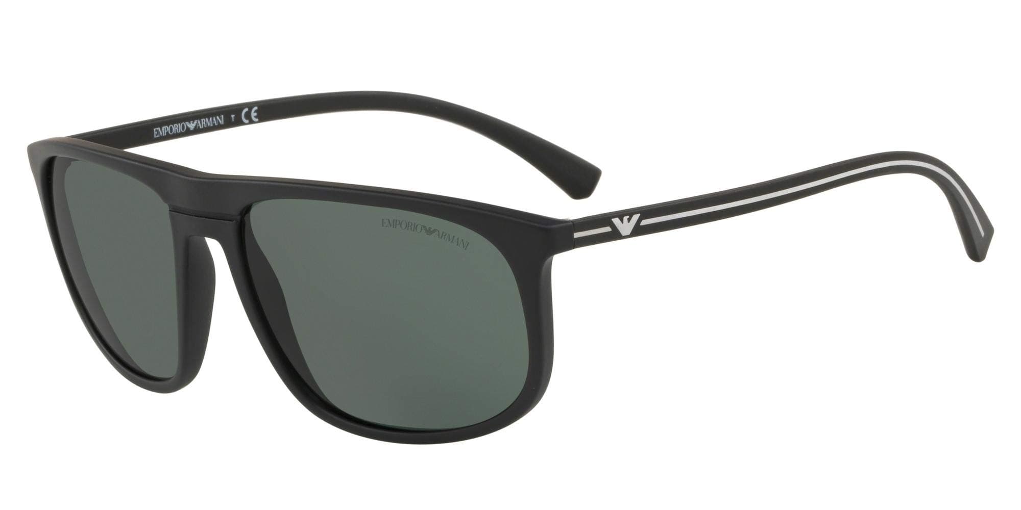Emporio Armani EA4118 506371 Black Rubber EA4118 Square Sunglasses Lens Categor