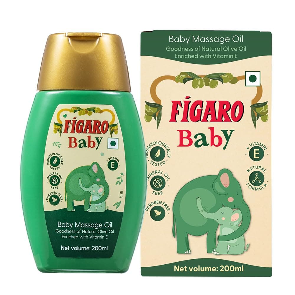 Figaro Baby Massage Oil With Goodness Of Natural Olive Oil Enriched With Vitamin E Dermatologically Tested, 200 Ml