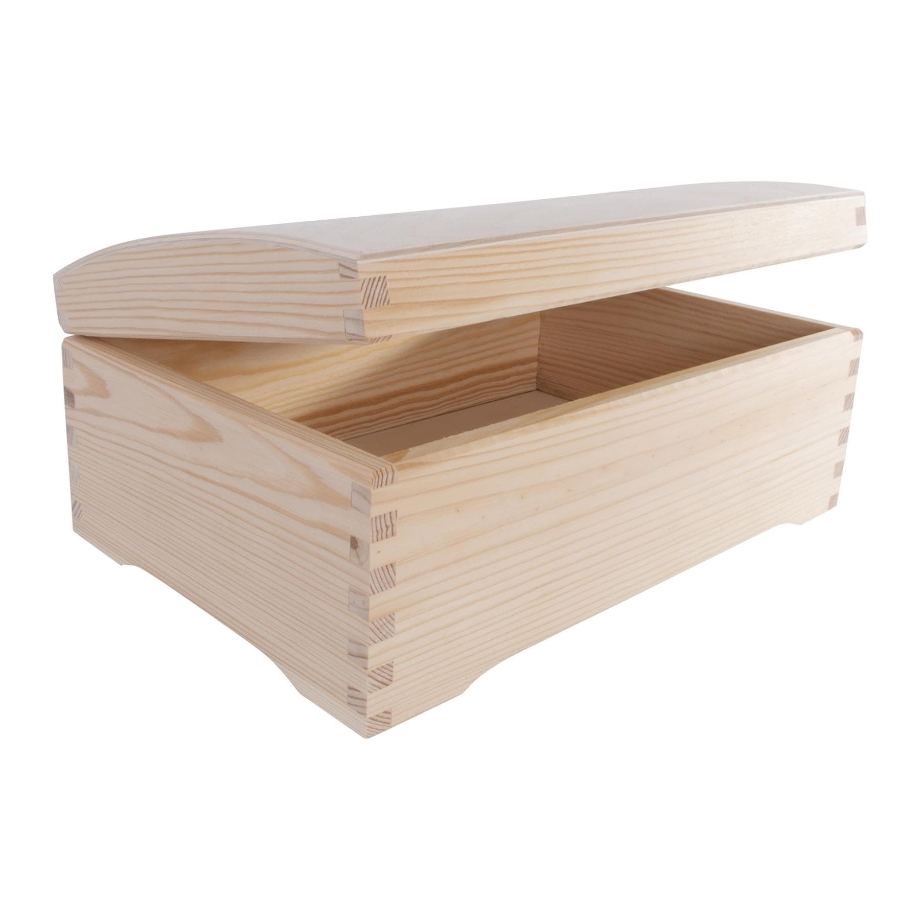 WooDeeDooWooden Treasure Chest Storage Box | 30 x 20 x 13 cm | Jewellery Trinkets Keepsake Memory Gift Case Organiser | Unpainted & Untreated Pinewood for Craft Decoupage