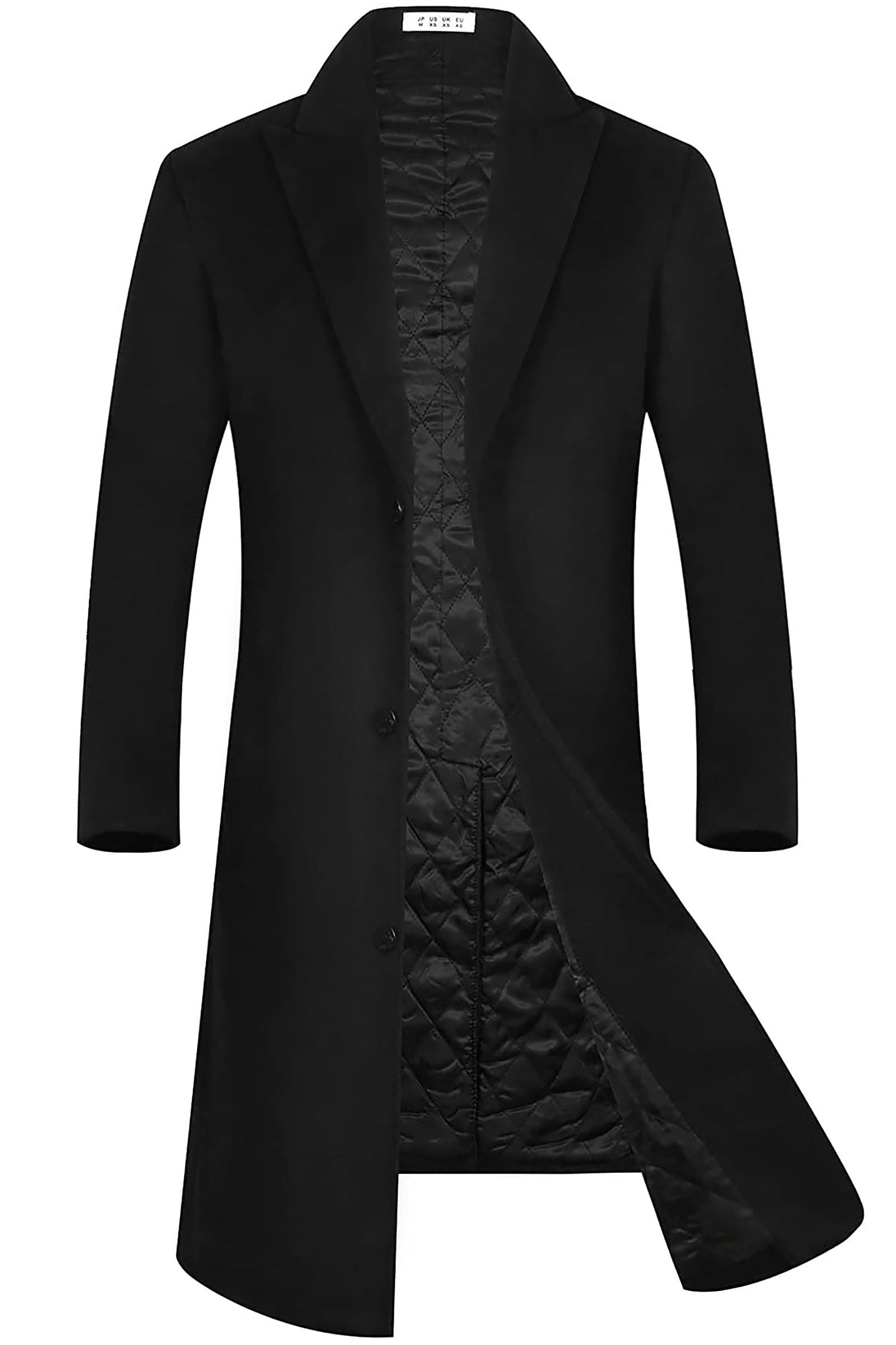 Men's Luxury Full Length Trench Coat Long Wool Overcoat Winter Windbreaker