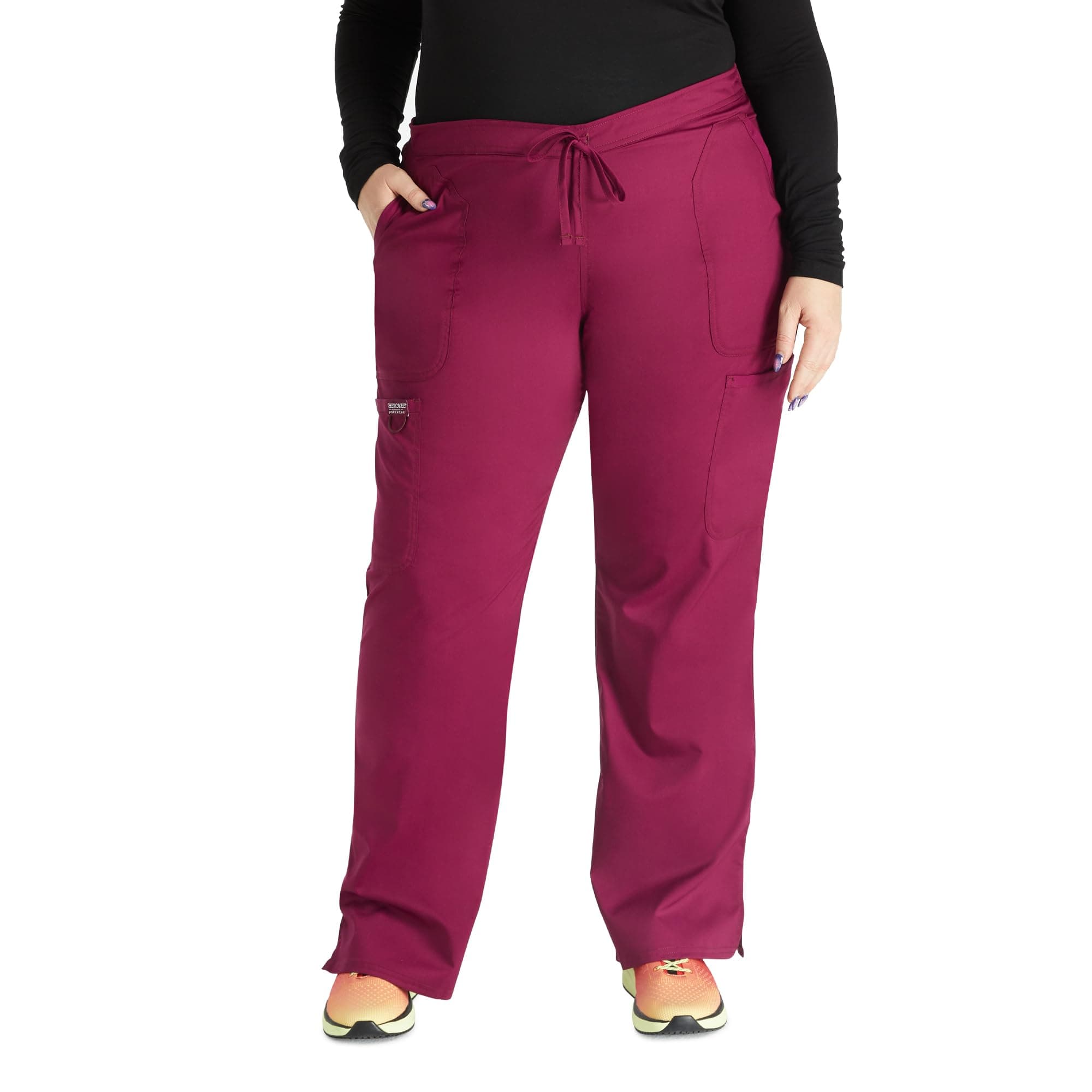 Cherokee Women Scrubs Pant Workwear Revolution Mid Rise Moderate Flare Drawstring WW120