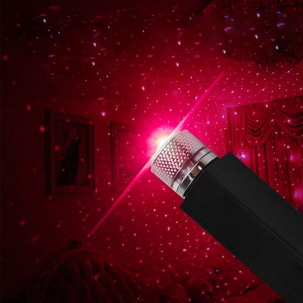 2019 Romantic Auto Roof Star Decoration Lights, Flexible Galaxy USB Night Lamp Fit All Cars Ceiling Projector Lamp Interior Ambient Atmosphere No Need to Install (BBB)