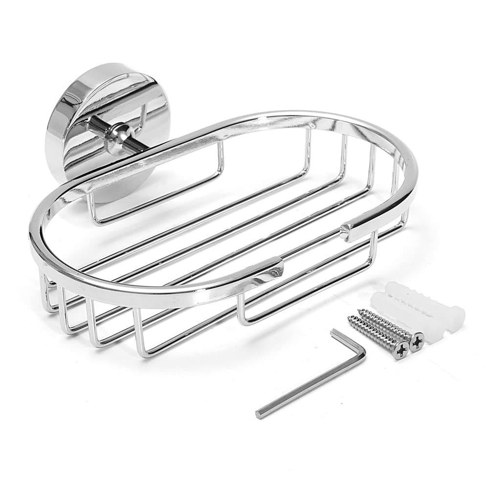 Aothpher Soap Dishes for Bathroom with Drainage Stainless Steel Wall Mounted Soap Holder, Polished Finish