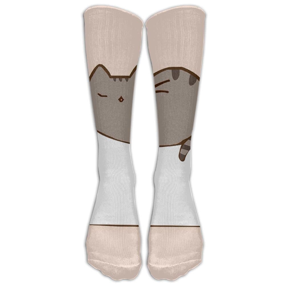 Pusheen The Cat Long Soccer Socks Team Socks For Men And Women - Running & Fitness - Best Medical, Nursing, Travel & Flight Socks