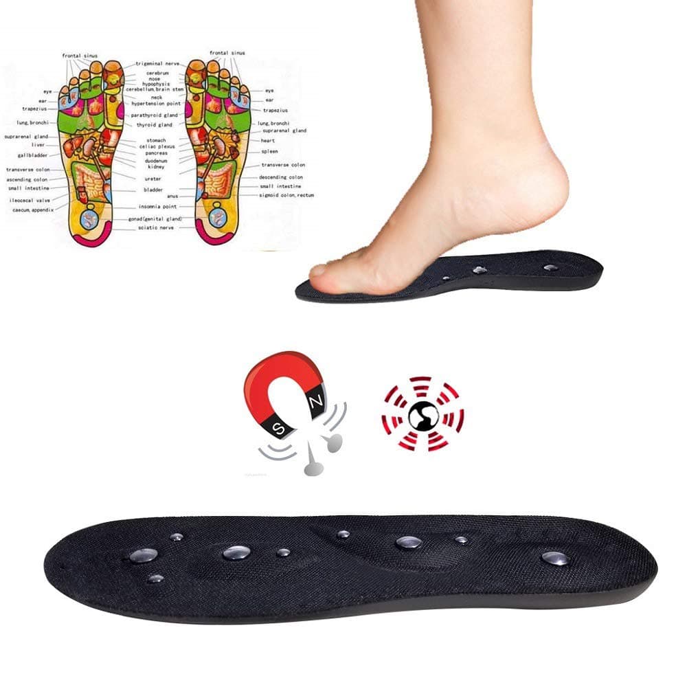 Insoles for Women & Men, Magnetic Therapy Massage Acupuncture Insoles, Foot Therapy Pain Relief Acupressure Insoles Washable and Cuttable(L)