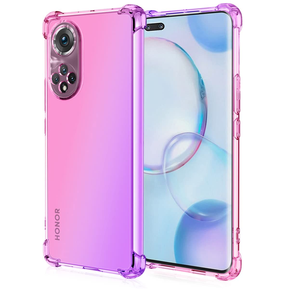 ZMONE for Huawei Nova 9 Pro Case Honor 50 Pro 5g Clear Gradient Soft TPU Bumper Slim Anti-Scratch Shockproof Protective Cover - Pink/Purple