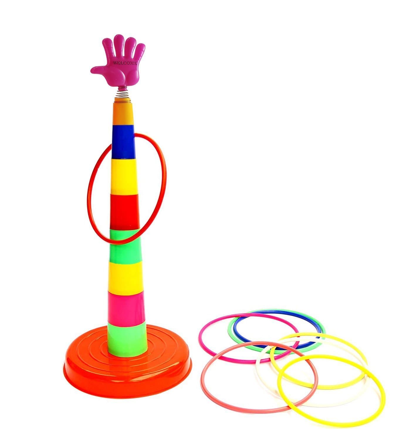 Imported Plastic Ring Toss Quoits Hoopla Throw Game For Kids(Multicolor)