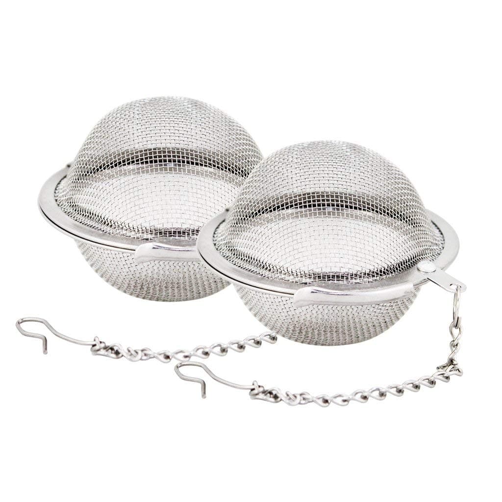 Fu Store 2pcs Stainless Steel Mesh Tea Ball 2.1 Inch Tea Strainers Teas Infuser Strainer Filters for Teas