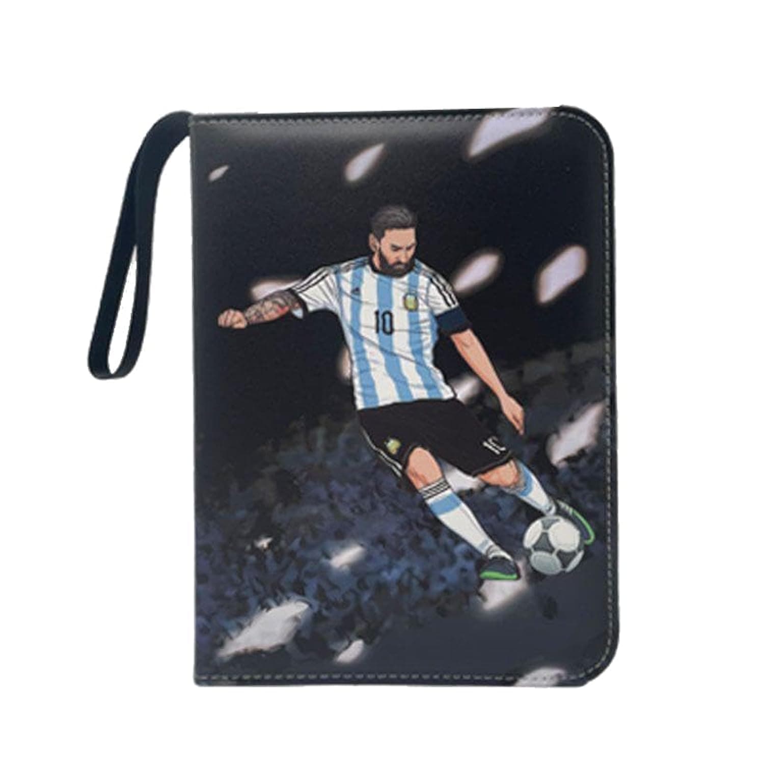 Maanys Football Card Holder Premium PU Leather Binder for World Cup 2022 Football Trading Card Album, Holds up to 400 Cards 50 Removable Sleeves