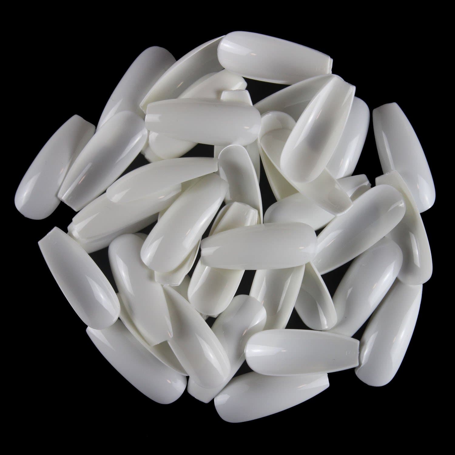 Jiulory 600pcs Coffin Nails Long Ballerina Fake Nail Tips 10 Sizes Full Cover Acrylic False Nails White Artificial Nails For Nail Salons or DIY Nail Art At Home