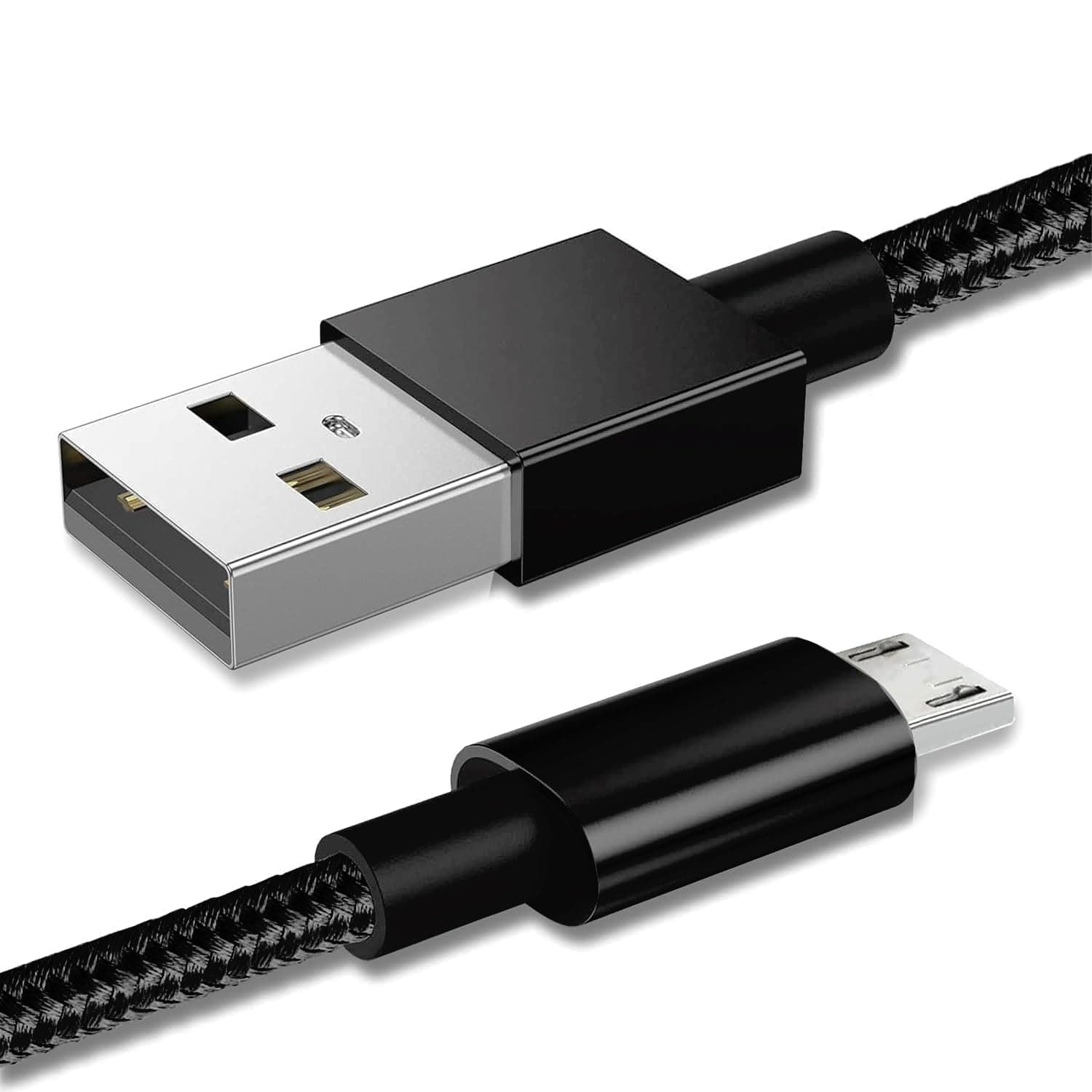 Micro USB Cable, 2M Micro USB Android 3.1A Fast Charger Cable Nylon Braided USB Micro Cord Compatible for Samsung S7/S6,Kindle Fire,Tablets,PS 4 Controller, Android Devices (Black)