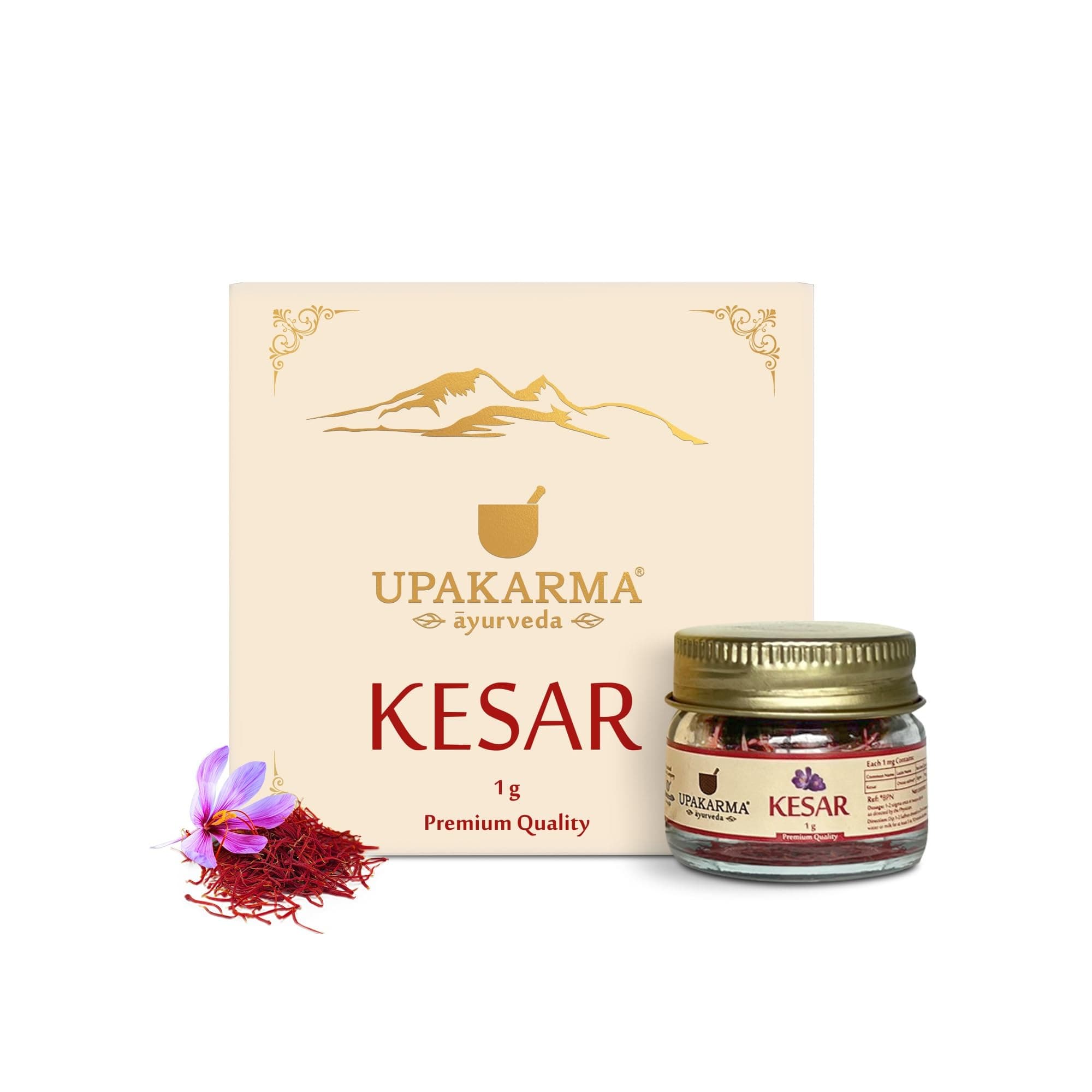 Kashmiri Kesar Saffron Original 1gram - Premium A+++ Grade in Gift Box, 100% Pure, Handpicked for Flavor & Aroma, Ideal for Cooking & Sweets - Pack of 1