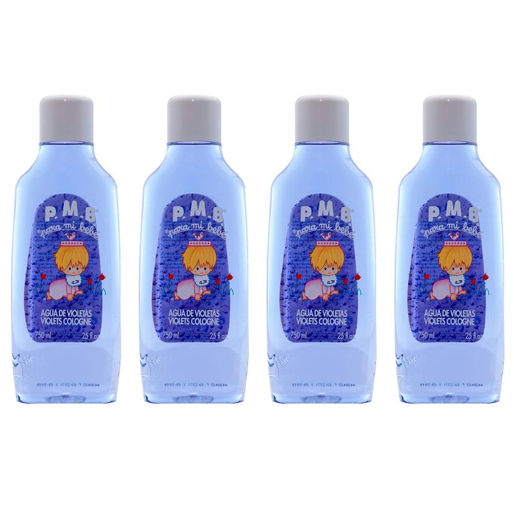 Baby Violet Cologne. Natural Essences. Gentle and Fresh Fragance for Your Baby. 25 fl.oz/ 750 ml. Pack of 4