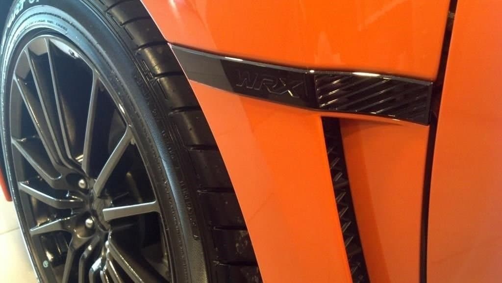 SUBARU 2011-2014 WRX JDM OEM Limited Black Fender Badge Emblem Garnish Set Pair