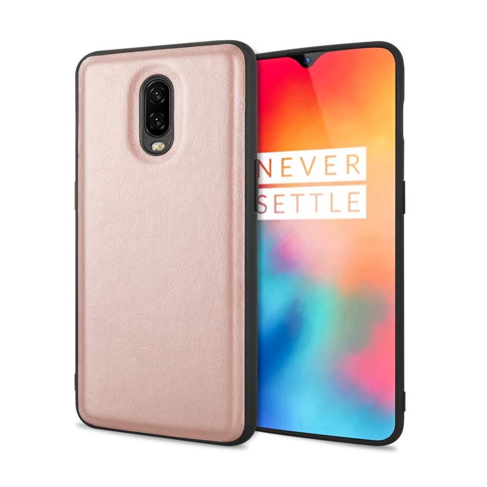 OnePlus 6T Premium Leather Case 1+ 6T Luxury Back Cover Case Protective Cover for OnePlus 6T Rose Gold