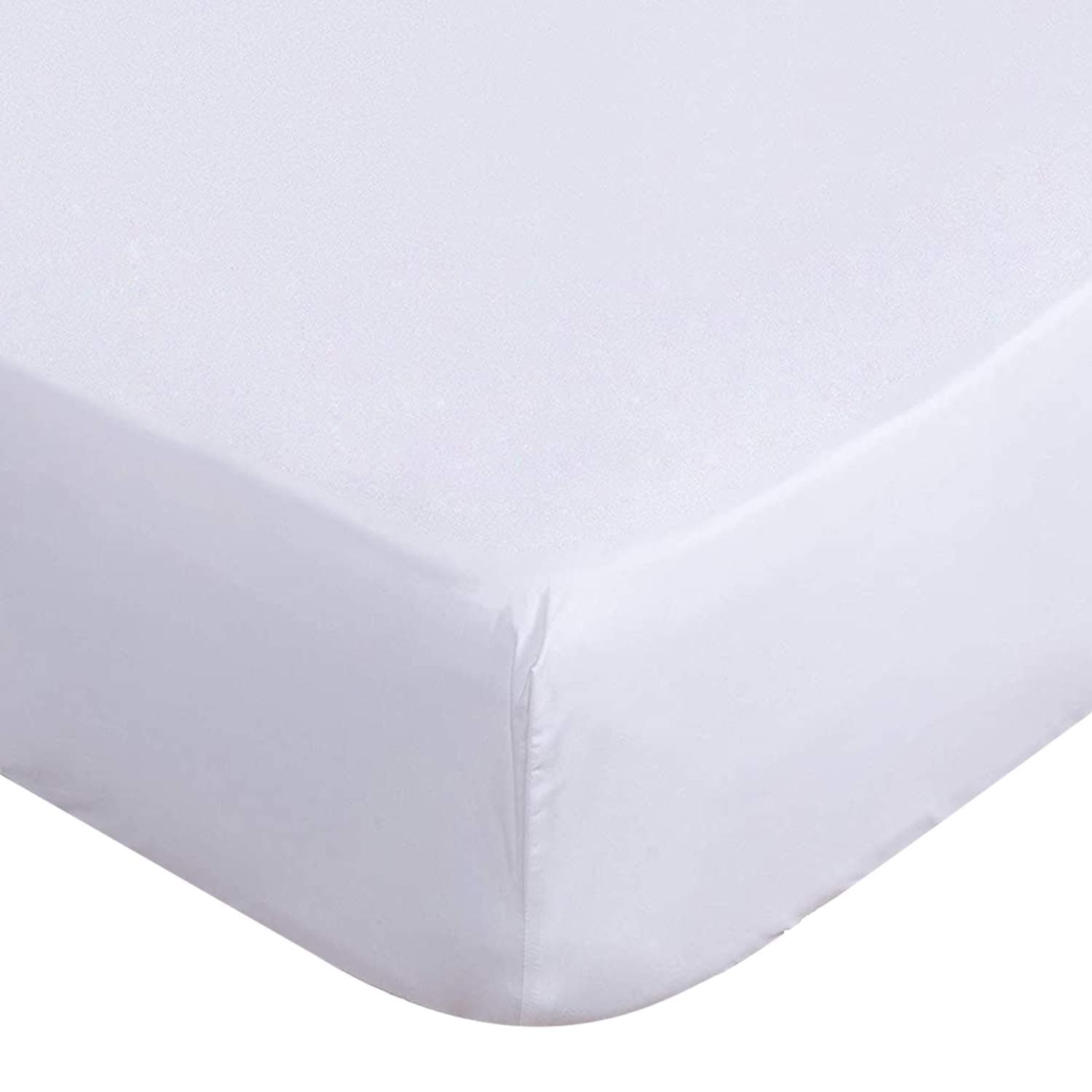Lux Decor Collection Hannah Linen Fitted Sheet King White Brushed Microfiber 1800 Bedding - Wrinkle, Fade, Stain Resistant - Hypoallergenic (White, Queen)