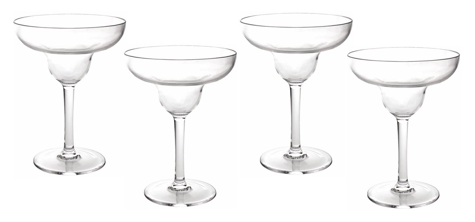 (Set of 4) 9 Oz. Crystal Clear Polycarbonate Margarita Glass (6”)Break Resistant