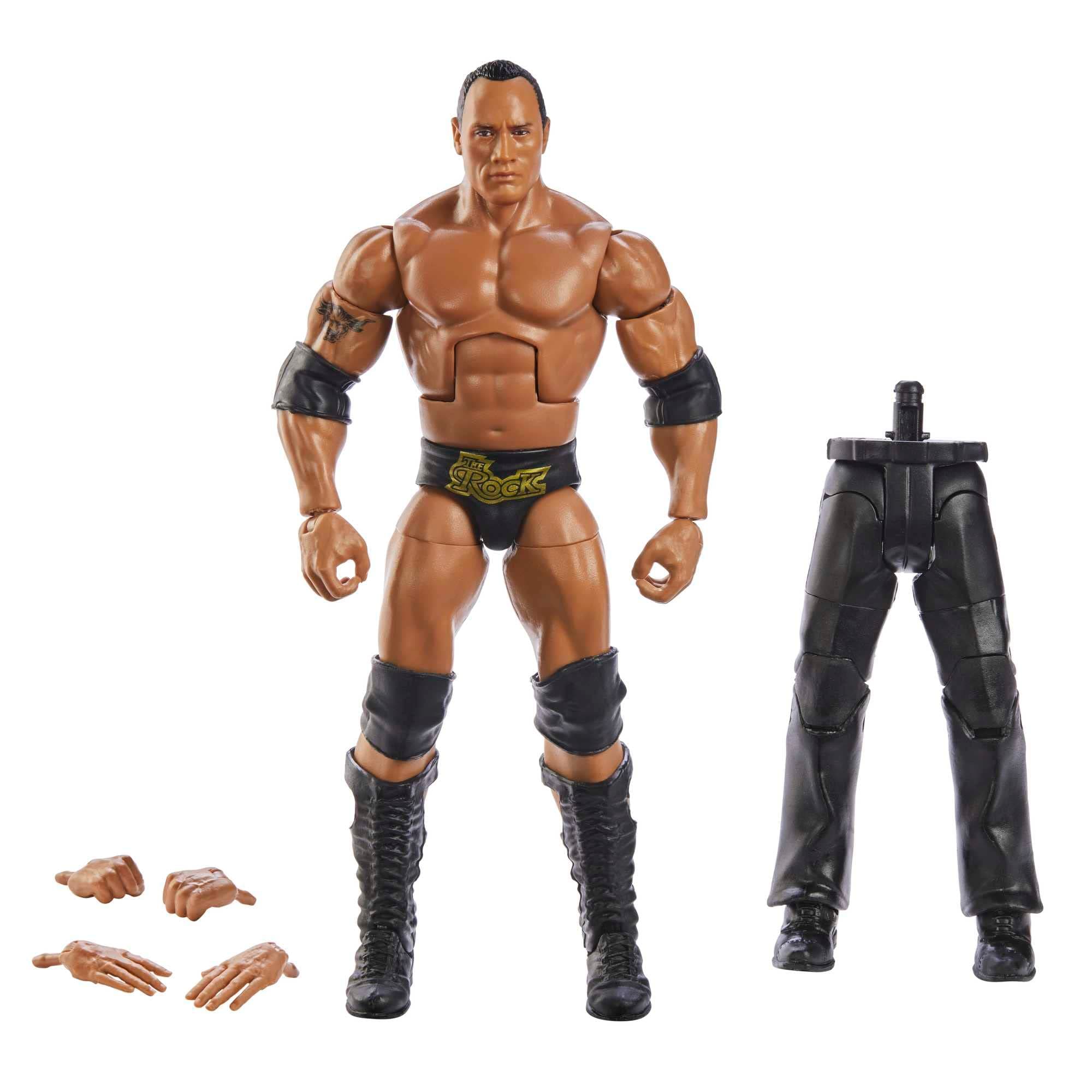 WWE HKP13 Elite WrestleMania The Rock Action Figure, Movable WWE Collectible with Accessories, Toy Gift for Children and Fans from 8 Years