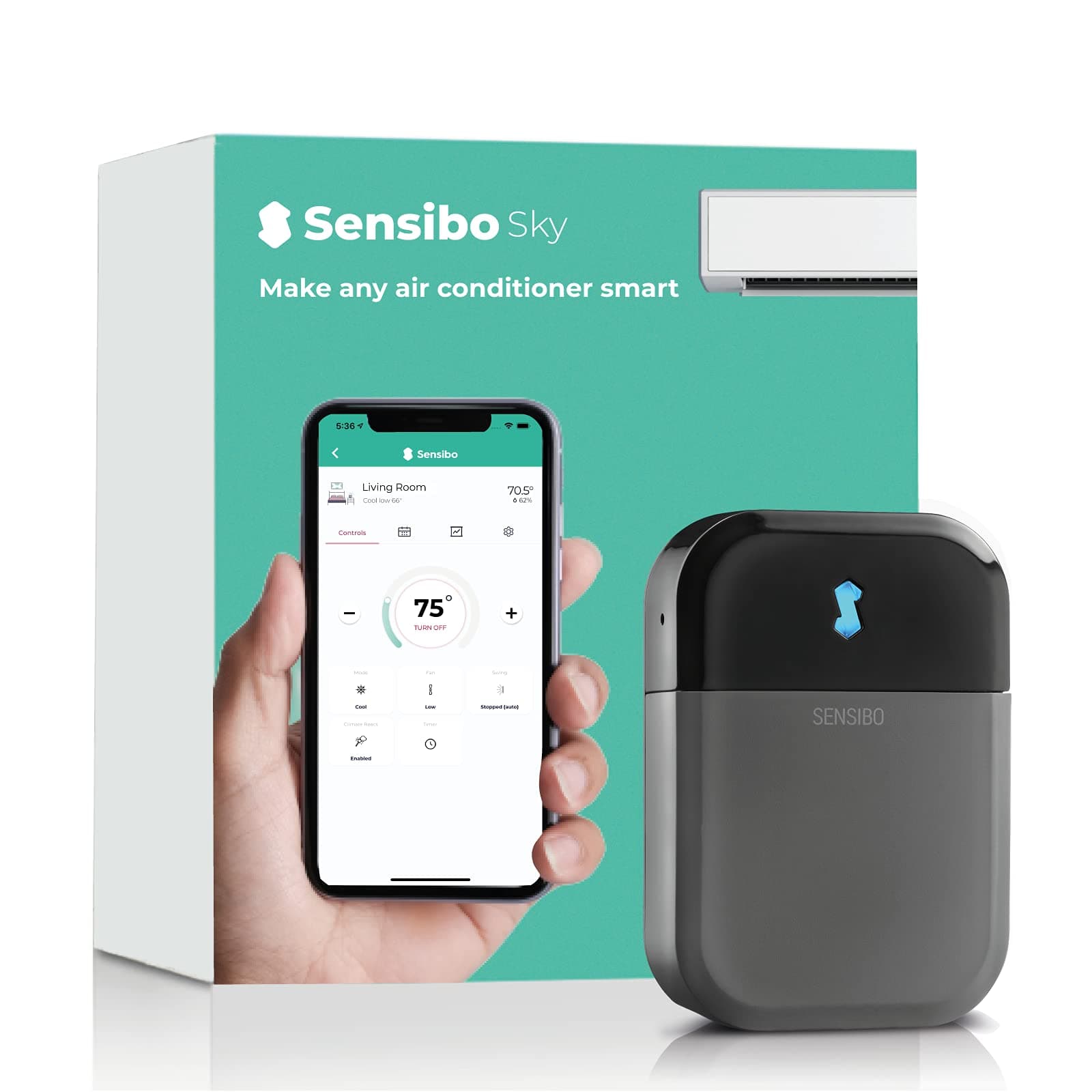 Sensibo Sky Air Conditioner Controller, Wi-Fi Controller, iOS and Android Compatible, Controllable with Amazon Alexa and Google Home