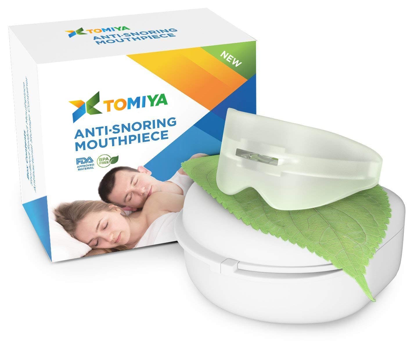 Tomiya Snore Stopper Mouthpiece - Anti-Snoring Solution, Sleep Aid Night Mouth Guard, Bruxism Mouthpiece, White, Adult