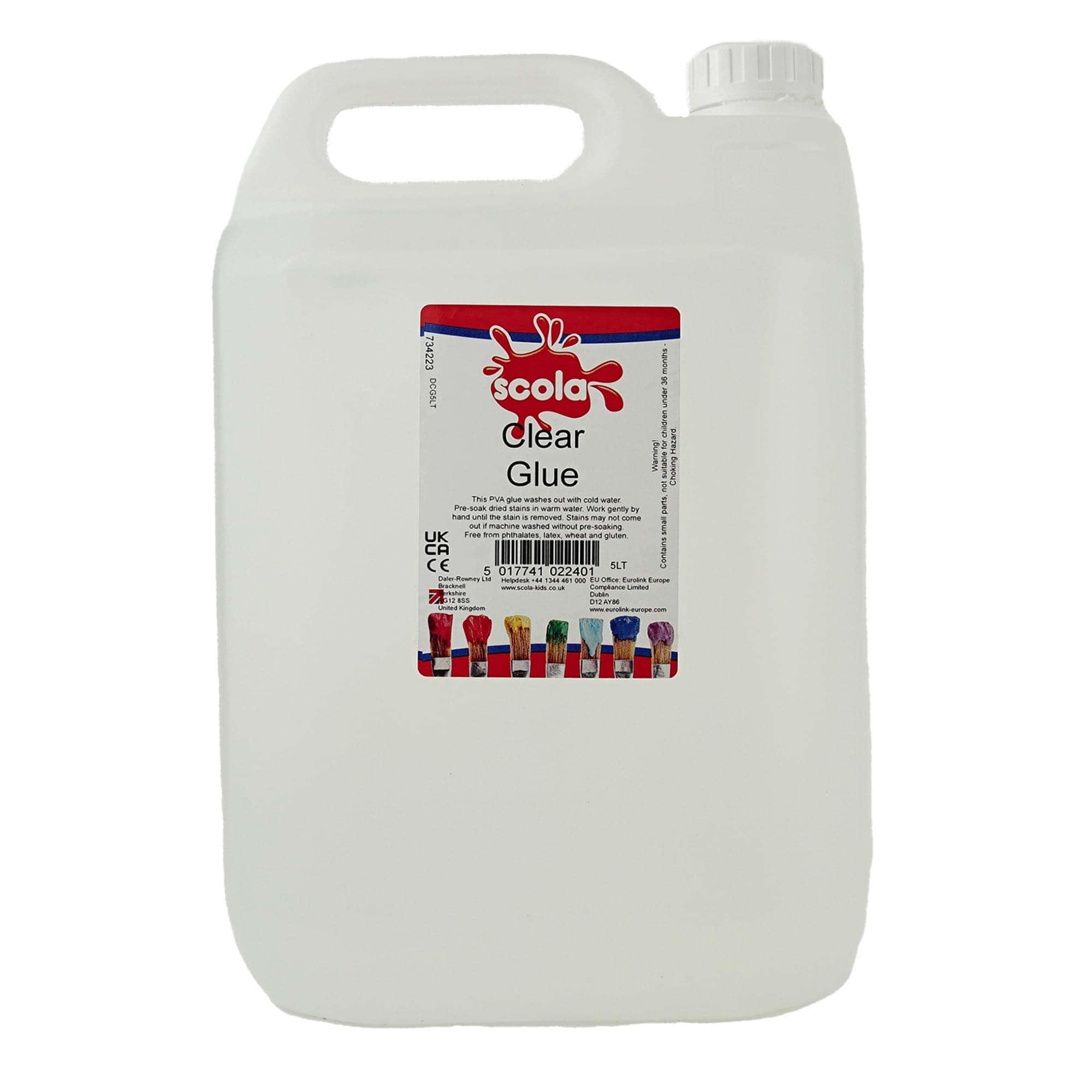 Scola Clear Crafting Kids Glue, 5 Litres, School Supplies, Art and Crafts Projects, Children's Craft Projects, Ideal for Kids