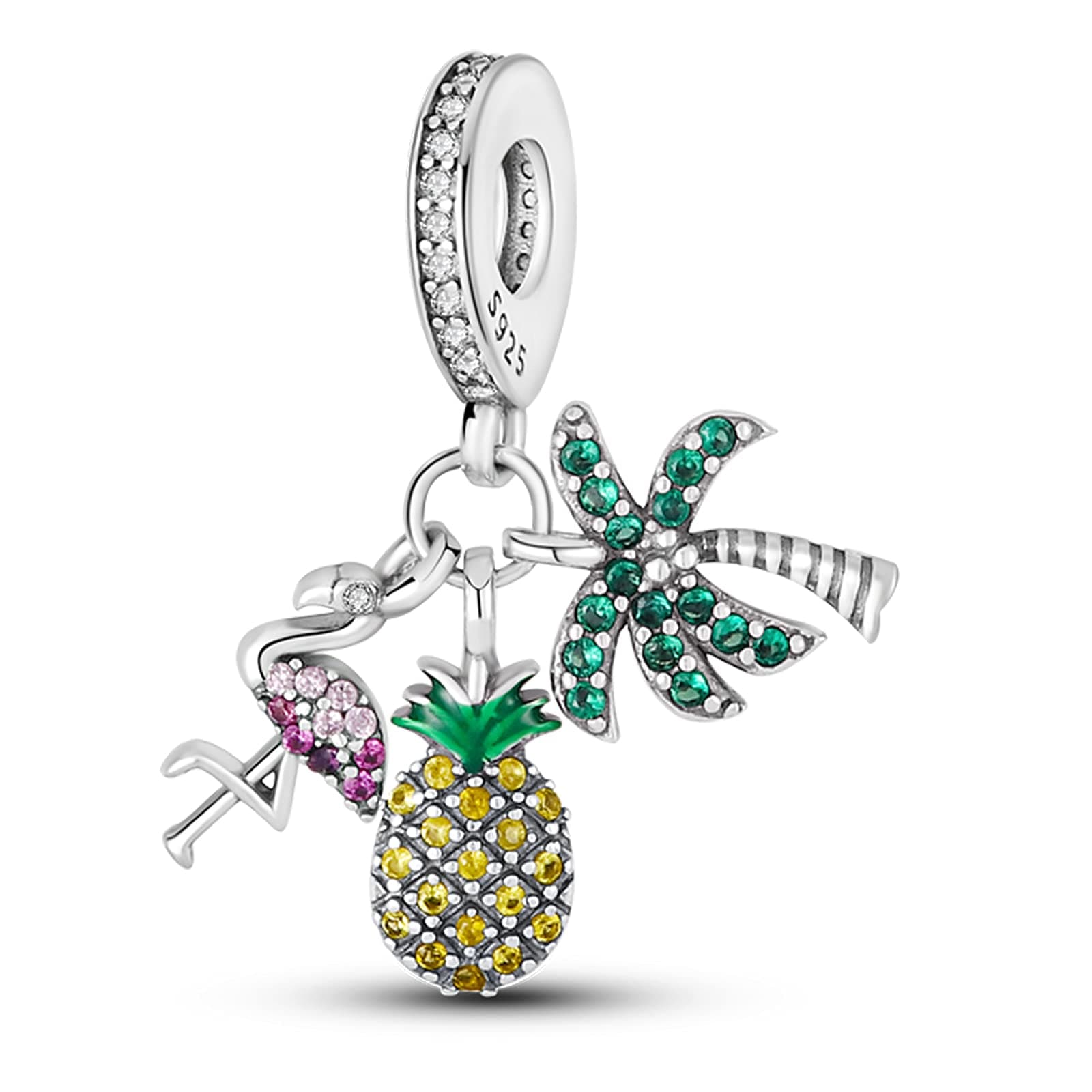 MULA925 Sterling Silver Charms for Bracelets and Necklaces Lipstick and Bag Dangle Pendants Tower Camera Beads Charms Jewelry for Women Mother