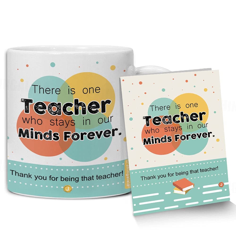 Jhingalala Gift for Teachers | Printed Ceramic Coffee Mug 325ml with Greeting Card | Teachers Day Gift for Teacher, Sir, Madam for Teacher's Day (2457)