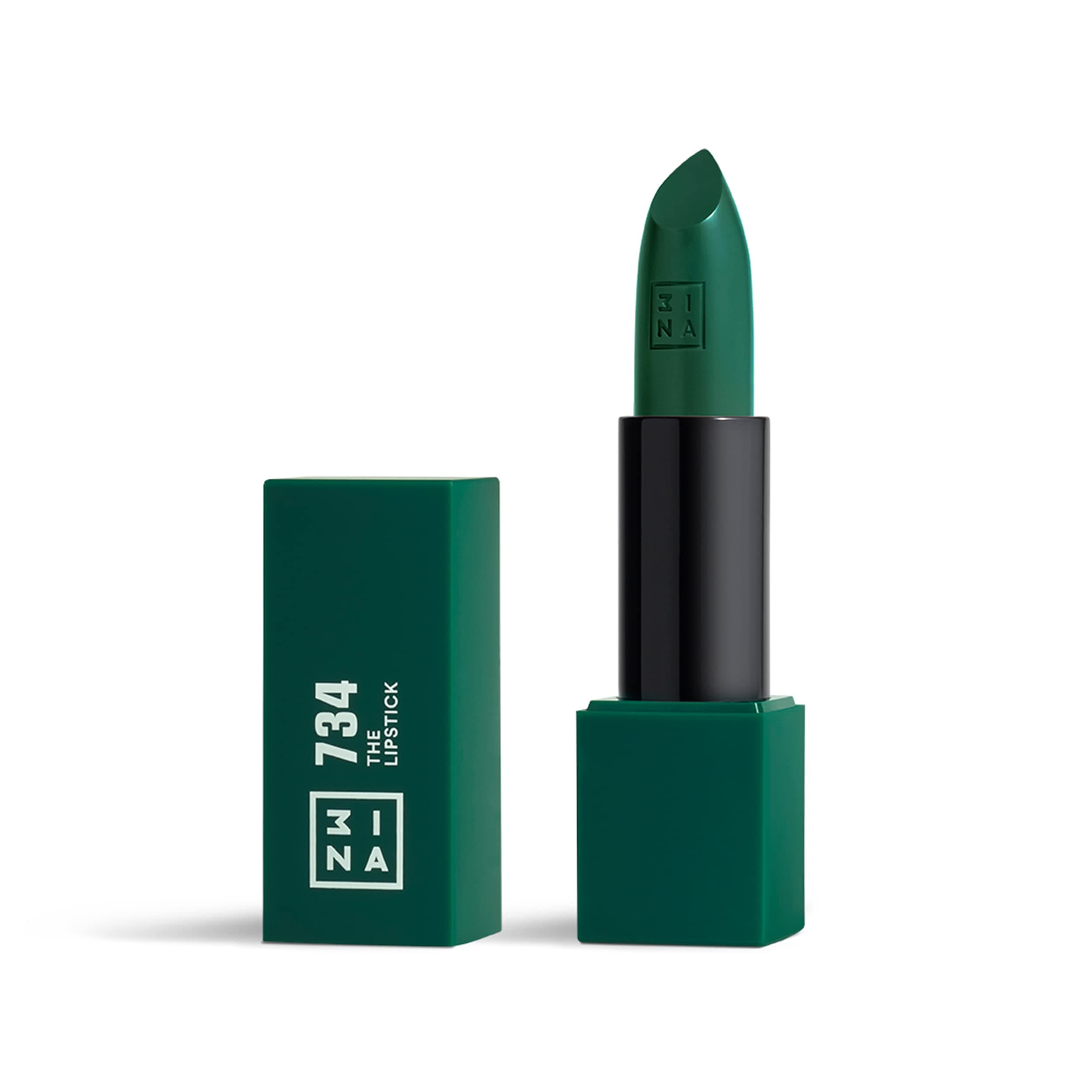 MAKEUP - The Lipstick 734- Green Lipstick with Vitamin E & Shea Butter - Long Lasting Matte Creamy Lip Colour