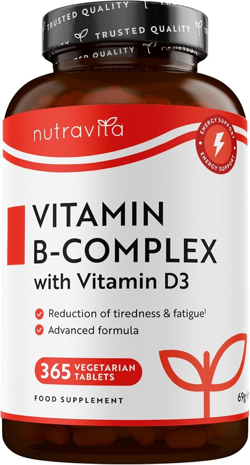 Nutravita Vitamin B Complex 1 Year Supply Enriched With Vitamin D Vegetarian Tablets 8 Bio Available Forms Of High Strength B Vitamins Including Biotin Vit B1 B2 B3 B5 B6 B12 Made In The Uk