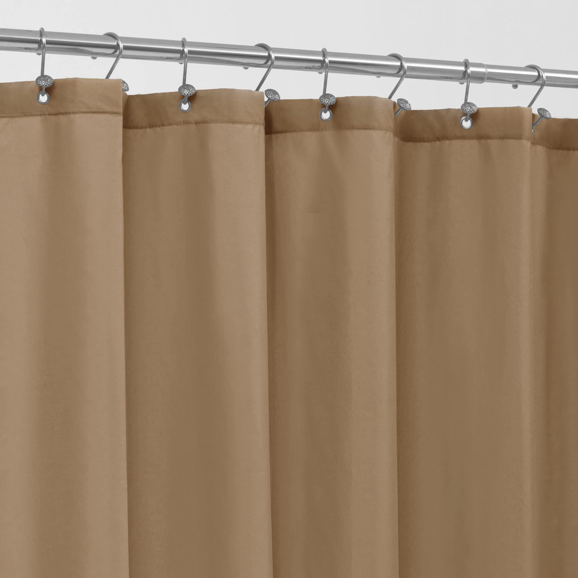 ALYVIA SPRING Coffee Brown Fabric Shower Curtain Liner Waterproof - Soft & Light-Weight Cloth Shower Liner with 3 Magnets, Hotel Quality & Machine Washable - Standard Size 72x72, Coffee