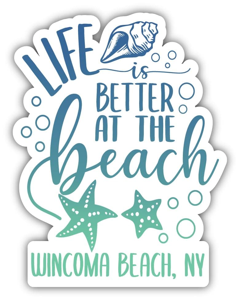 Wincoma Beach New York Beach Souvenir Vinyl Decal Sticker 4 Inch Beach Life Design